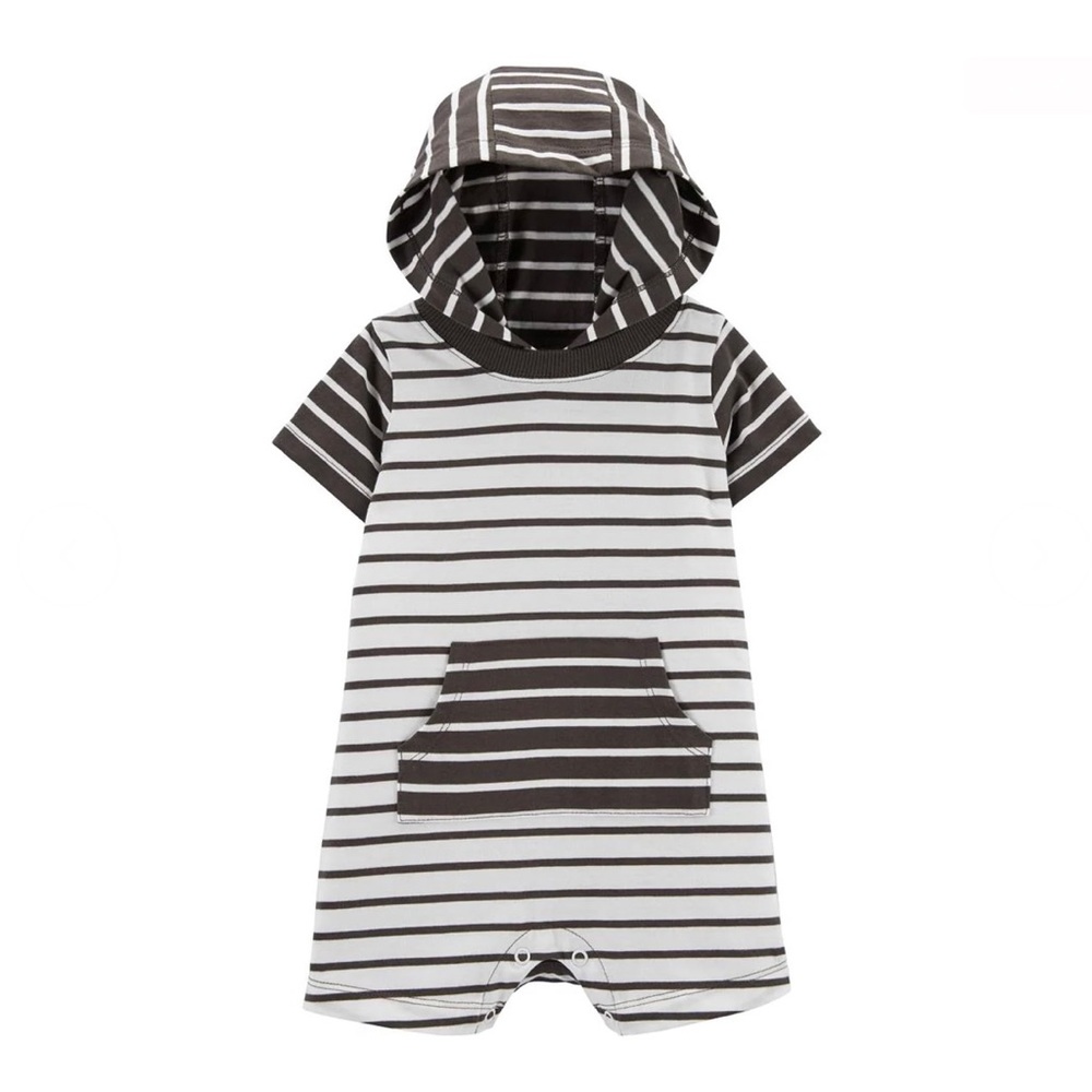 Carter’s - Boys Striped Hooded Romper (18mo)